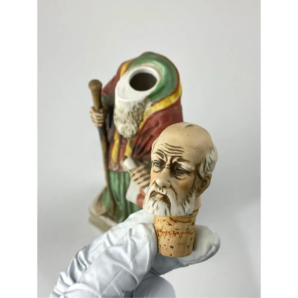 Rare Methuselah Decanter Matusalem Hand Painted Scribe Collectible 13in Biblical